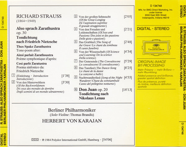 Also Sprach Zarathustra = Ainsi Parlait Zarathoustra • Don Juan (CD) | Near Mint (NM) Near Mint (NM) Retro Vinyl Club