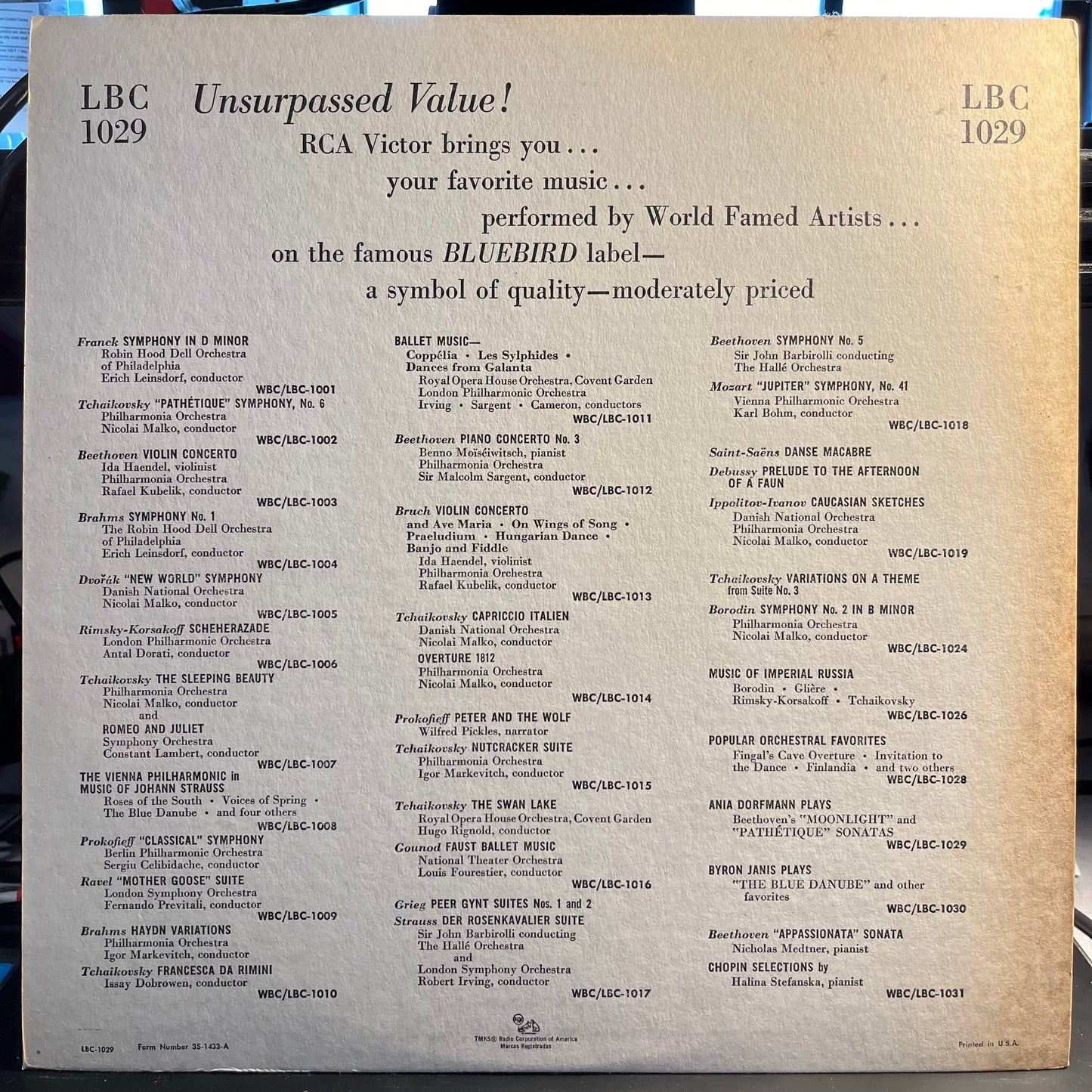 "Moonlight" And Pathétique" Sonatas | Near Mint (NM) Excellent (EX) Retro Vinyl Club