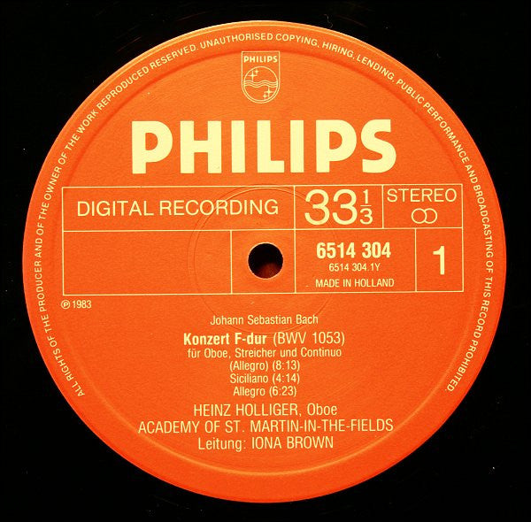 3 Oboe Concertos / 3 Oboenkonzerte (BWV 1053, 1055, 1059) | Near Mint (NM) Near Mint (NM) Retro Vinyl Club