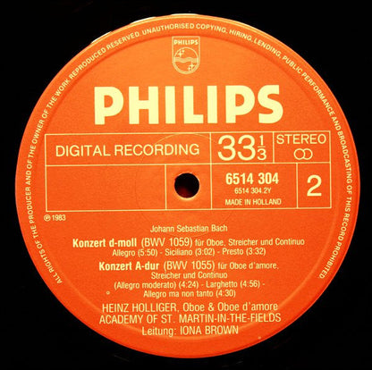 3 Oboe Concertos / 3 Oboenkonzerte (BWV 1053, 1055, 1059) | Near Mint (NM) Near Mint (NM) Retro Vinyl Club