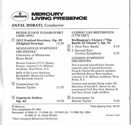 1812 Festival Overture, Op. 49 - Capriccio Italien - Wellington's Victory (CD) | Near Mint (NM) Near Mint (NM) Retro Vinyl Club