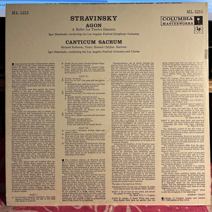 Agon (A Ballet For Twelve Dancers) / Canticum Sacrum | Near Mint (NM) Excellent (EX) Retro Vinyl Club