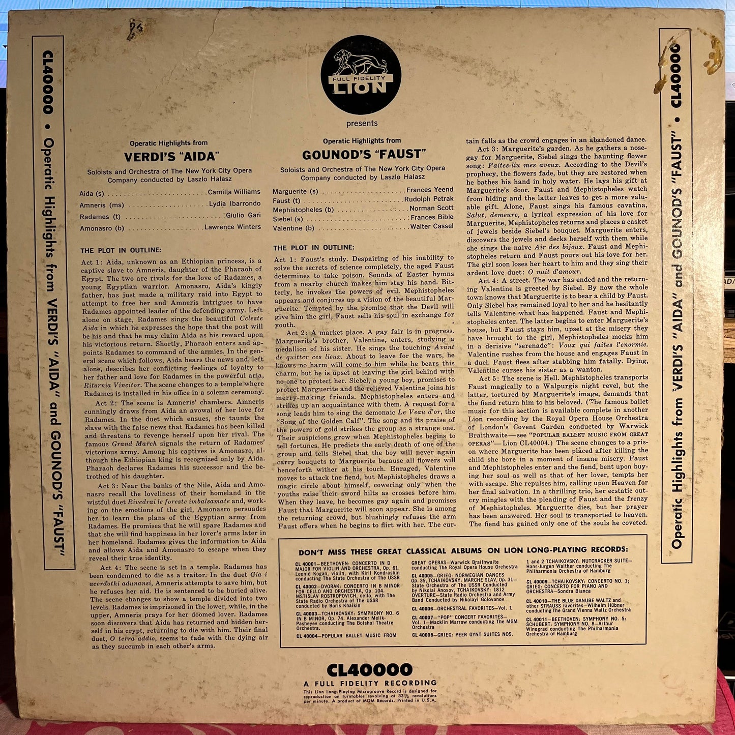 Aida / Faust | Very Good (VG) Very Good (VG) Retro Vinyl Club