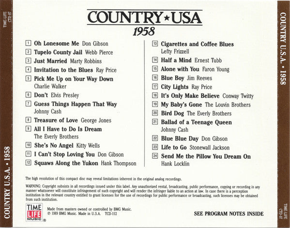 Country USA 1958 (CD) | Near Mint (NM) Near Mint (NM) Retro Vinyl Club
