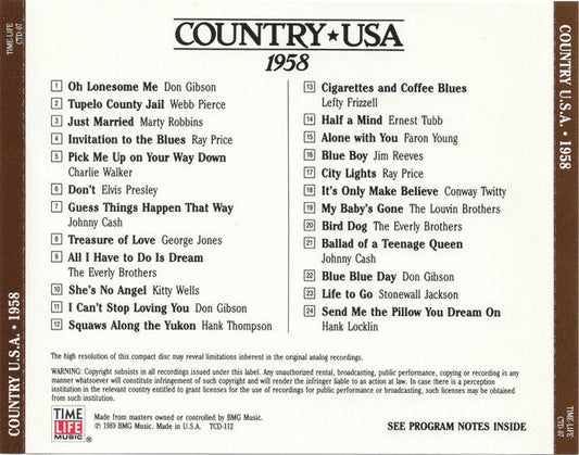 Country USA 1958 (CD) | Near Mint (NM) Near Mint (NM) Retro Vinyl Club