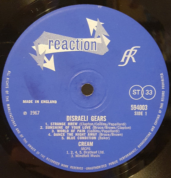 Cream Disraeli Gears- ORIGINAL VINYL LP