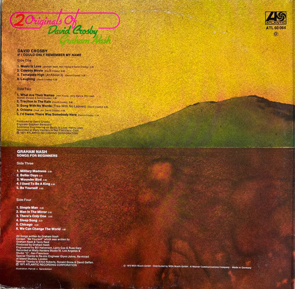 2 Originals Of David Crosby & Graham Nash | Near Mint (NM) Near Mint (NM) Retro Vinyl Club