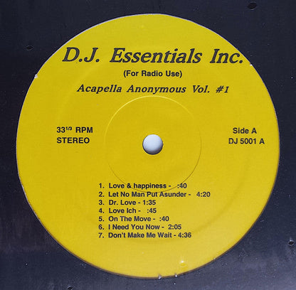Acapella Anonymous Vol. #1 |  Generic Retro Vinyl Club
