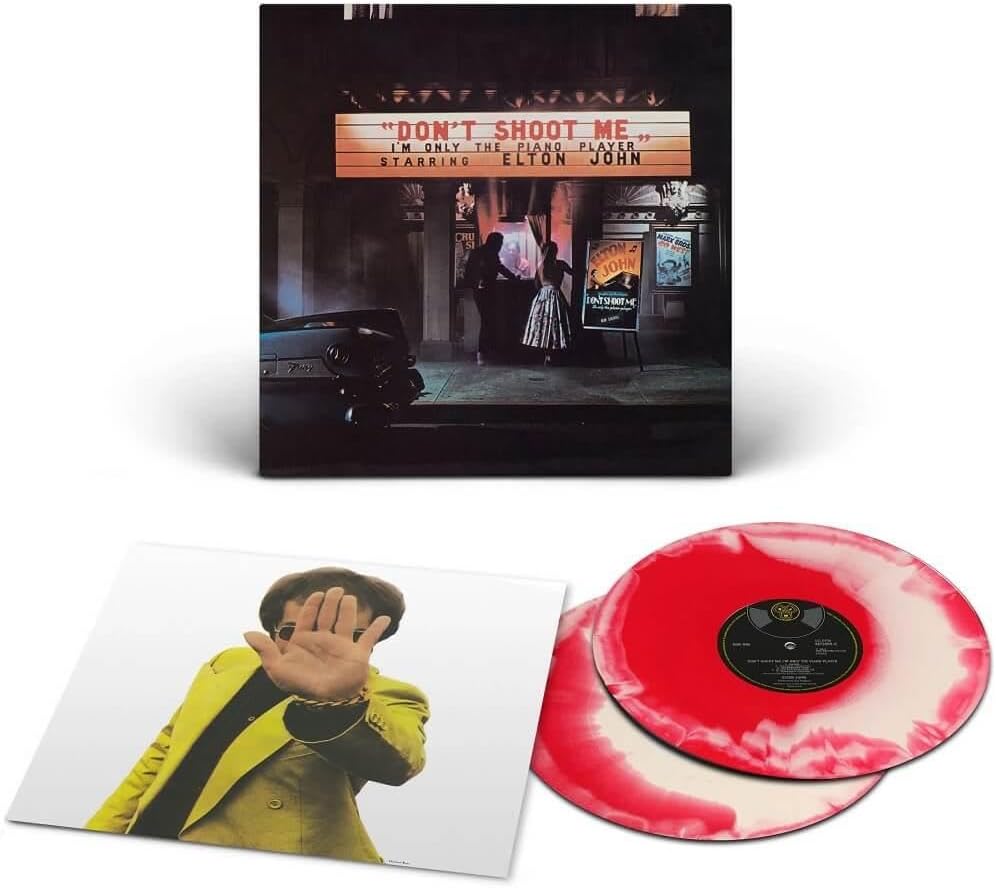 Elton John Don't Shoot Me, I'm Only The Piano Player - 2 x RED SPLATTER COLOURED VINYL LP SET