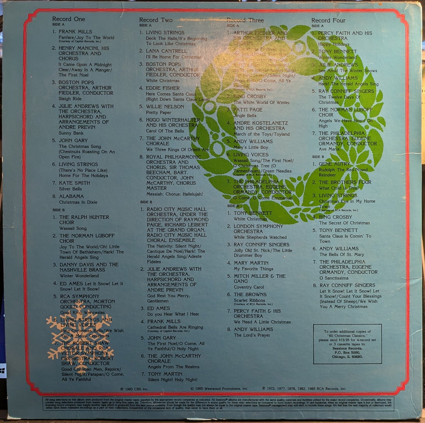 60 Christmas Classics (4xVINYL) | Near Mint (NM) Excellent (EX) Retro Vinyl Club