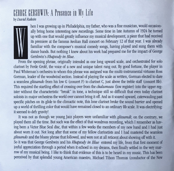 A Gershwin Celebration (CD) | Near Mint (NM) Near Mint (NM) Retro Vinyl Club