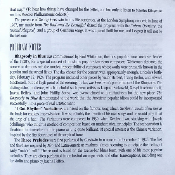 A Gershwin Celebration (CD) | Near Mint (NM) Near Mint (NM) Retro Vinyl Club