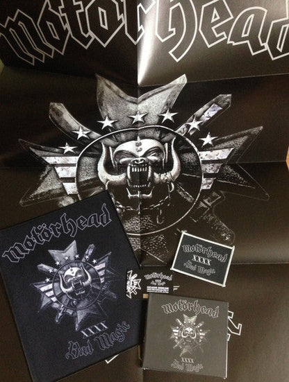 Motorhead Bad Magic - VINYL LP, CD ALBUM, 2 x PATCHES, POSTER BOX LP SET