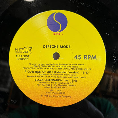 A Question Of Time / A Question Of Lust (PROMO VINYL) | Near Mint (NM or M-) Near Mint (NM or M-) Retro Vinyl Club