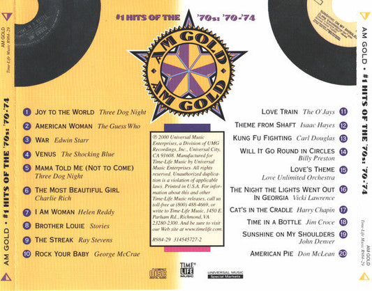 AM Gold - #1 Hits Of The '70s: '70-'74 *CD* |   Retro Vinyl Club