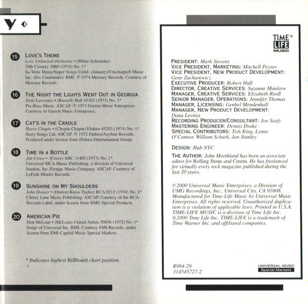 AM Gold - #1 Hits Of The '70s: '70-'74 *CD* |   Retro Vinyl Club