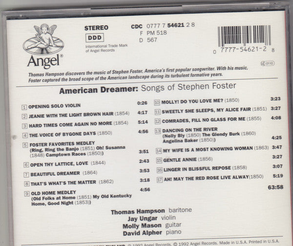 American Dreamer: Songs of Stephen Foster (CD) | Near Mint (NM) Near Mint (NM) Retro Vinyl Club