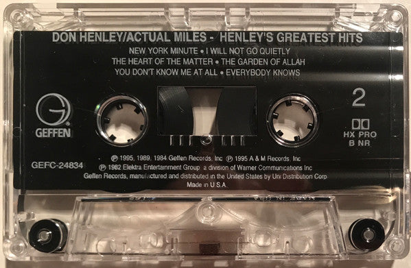Actual Miles (Henley's Greatest Hits) *CASSETTE* | Near Mint (NM) Near Mint (NM) Retro Vinyl Club
