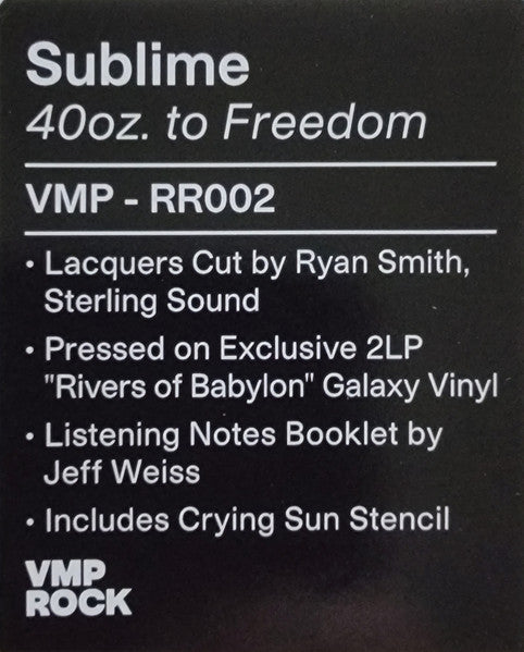 40oz. To Freedom (2xGALAXY VINYL - VMP) |   Retro Vinyl Club