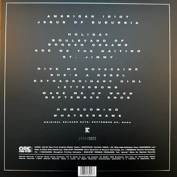 American Idiot: One-Step Vinyl (IEX: BOXSET) |   Retro Vinyl Club