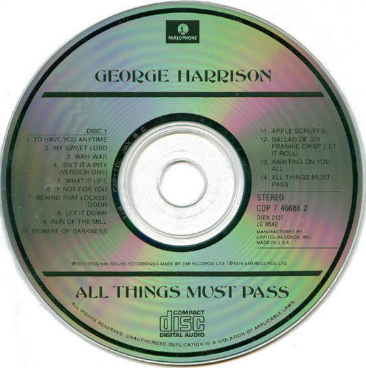 All Things Must Pass *2XCD* | Very Good Plus (VG+) Excellent (EX) Retro Vinyl Club