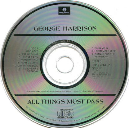 All Things Must Pass *2XCD* | Very Good Plus (VG+) Excellent (EX) Retro Vinyl Club