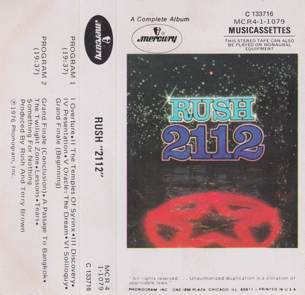 2112 (CASSETTE) | Very Good (VG) Excellent (EX) Retro Vinyl Club