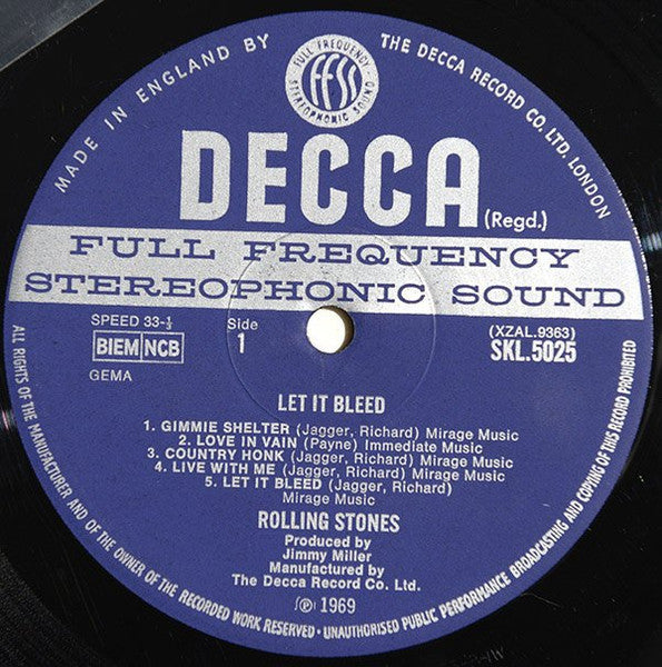 The Rolling Stones ‎Let It Bleed - Original Unboxed Stereo VINYL LP with POSTER