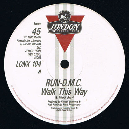RUN DMC Walk This Way - VINYL 12" -ORIGINAL ISSUE