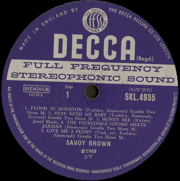 Savoy Brown Getting To The Point - VINYL LP - ORIGINAL STEREO - UNBOXED DECCA