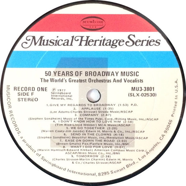 50 Years Of Broadway Music | Near Mint (NM) Near Mint (NM) Retro Vinyl Club