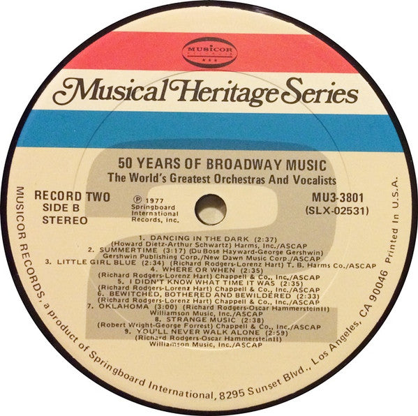 50 Years Of Broadway Music | Near Mint (NM) Near Mint (NM) Retro Vinyl Club