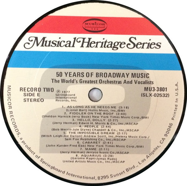 50 Years Of Broadway Music | Near Mint (NM) Near Mint (NM) Retro Vinyl Club