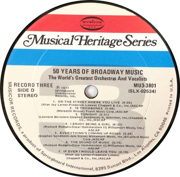 50 Years Of Broadway Music | Near Mint (NM) Near Mint (NM) Retro Vinyl Club