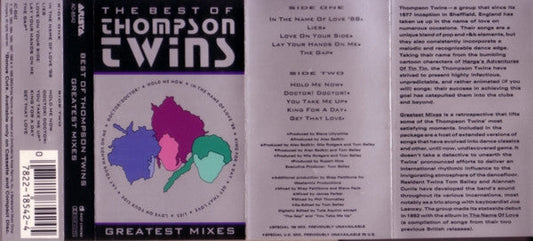 The Best Of Thompson Twins / Greatest Mixes *CASSETTE* | Near Mint (NM) Near Mint (NM) Retro Vinyl Club
