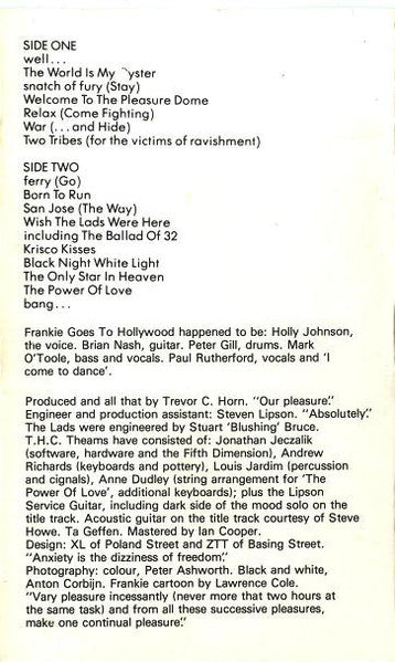 Welcome To The Pleasuredome *CASSETTE* | Near Mint (NM) Near Mint (NM) Retro Vinyl Club