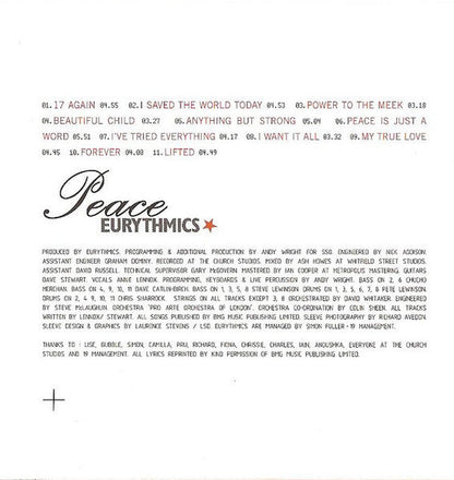 Peace (CD) | Very Good Plus Plus (VG++) Excellent (EX) Retro Vinyl Club