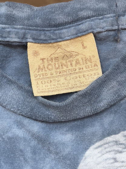 2004 White Tiger Nature Tie Dye Shirt | Men's 100% Cotton L Short Sleeve T-Shirt | Retro Vinyl Club