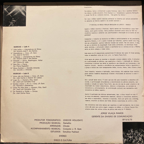 1º Festival Da Música Popular Dos Laboratórios Lepetit "Femuple" | Very Good (VG) Very Good Plus (VG+) Retro Vinyl Club