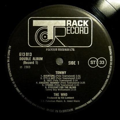 The Who Tommy - ORIGINAL VINYL LP + NUMBERED LYRIC BOOK