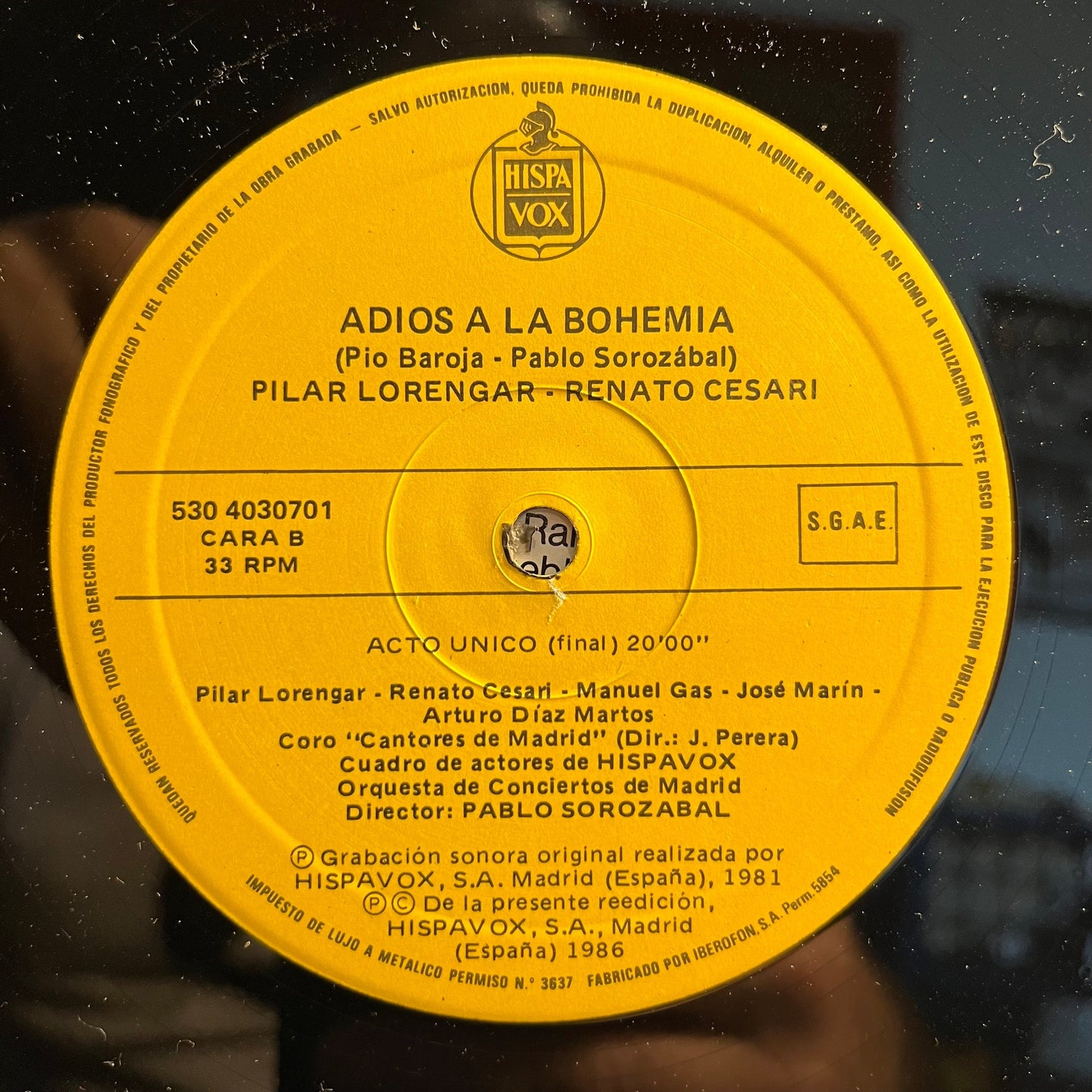 Adios A La Bohemia | Excellent (EX) Near Mint (NM) Retro Vinyl Club