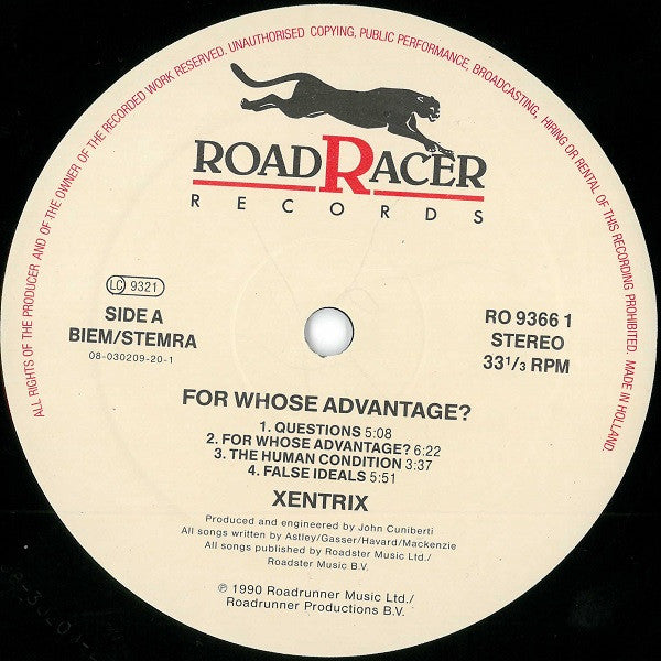 Xentrix For Whose Advantage?- VINYL LP