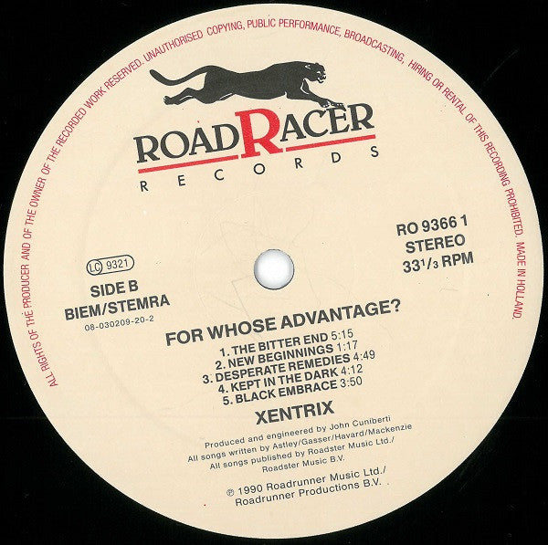 Xentrix For Whose Advantage?- VINYL LP